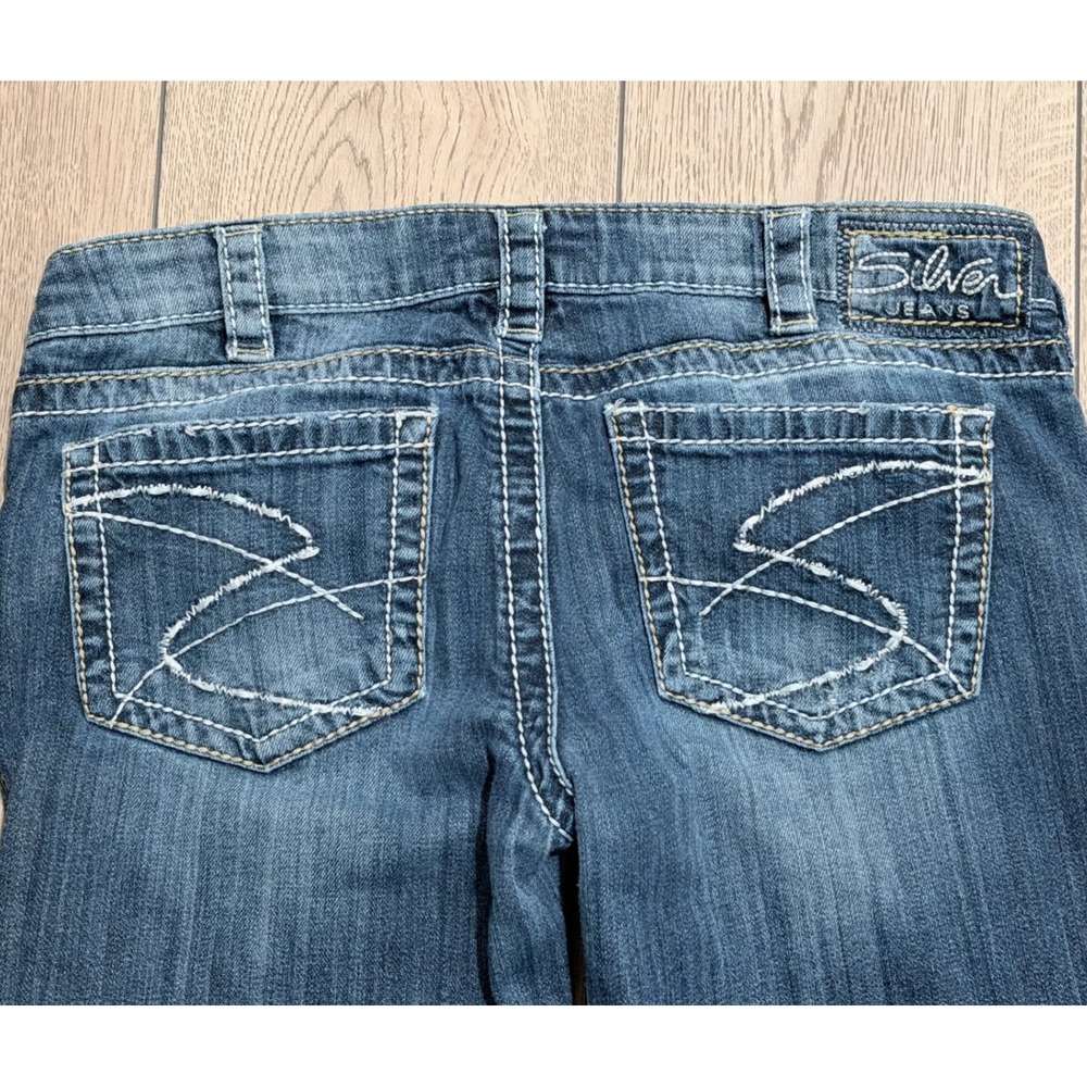 Silver Jeans Santorini Womens 30 Crop Capris Cropped Denim Pants Faded Blue Wash - Picture 5 of 5